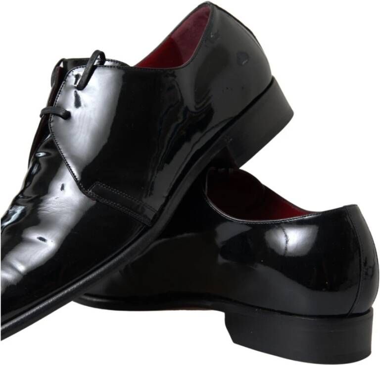 Dolce & Gabbana Elegante Zwarte Lakleren Formele Schoenen Black Heren