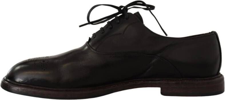 Dolce & Gabbana Elegante Zwarte Leren Derby Formele Schoenen Black Heren