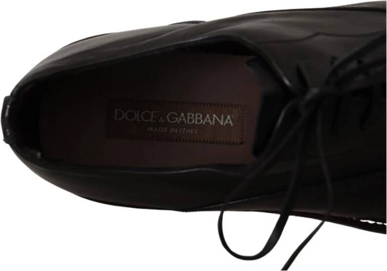 Dolce & Gabbana Elegante Zwarte Leren Derby Formele Schoenen Black Heren