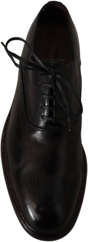 Dolce & Gabbana Elegante Zwarte Leren Derby Formele Schoenen Black Heren