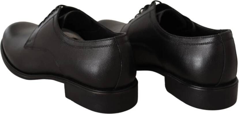 Dolce & Gabbana Elegante Zwarte Leren Derby Schoenen Black Heren