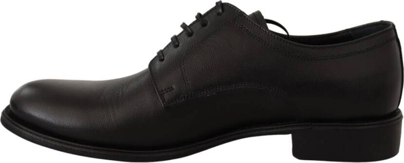 Dolce & Gabbana Elegante Zwarte Leren Derby Schoenen Black Heren