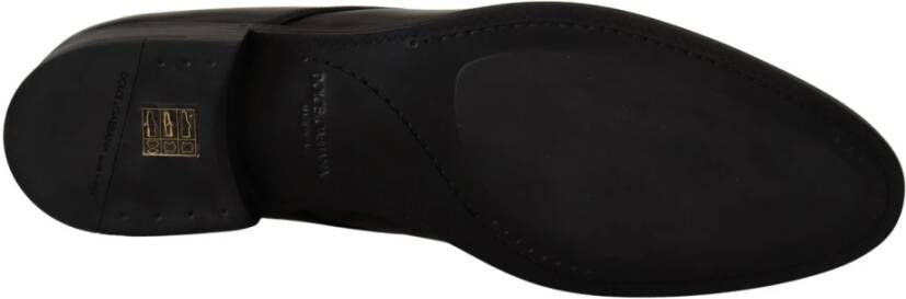 Dolce & Gabbana Elegante Zwarte Leren Derby Schoenen Black Heren