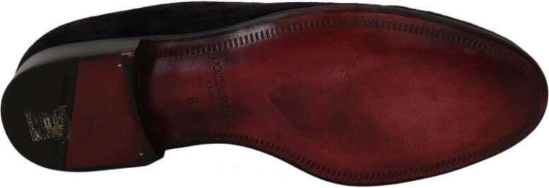 Dolce & Gabbana Elegante zwarte loafers met gouden kroonborduursel Black Heren