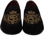 Dolce & Gabbana Elegante zwarte loafers met gouden kroonborduursel Black Heren - Thumbnail 3