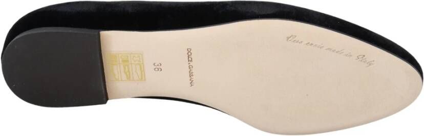 Dolce & Gabbana Elegante zwarte loafers van zijdemix Black Dames