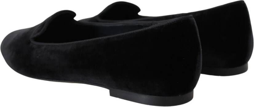 Dolce & Gabbana Elegante zwarte loafers van zijdemix Black Dames