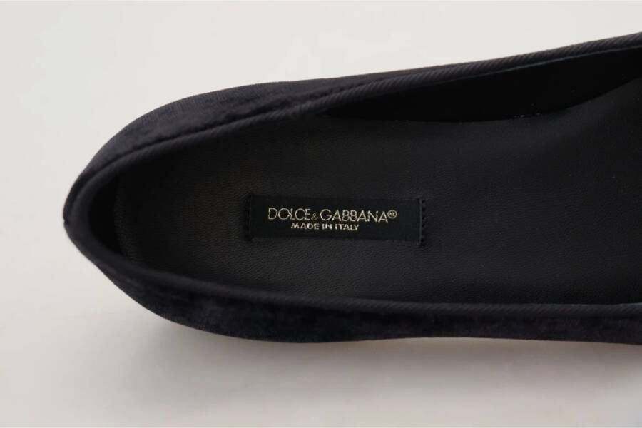 Dolce & Gabbana Elegante zwarte loafers van zijdemix Black Dames