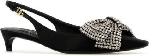 Dolce & Gabbana Elegante Zwarte Satijnen Pumps Black Dames