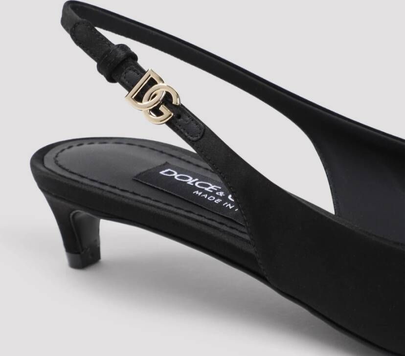 Dolce & Gabbana Elegante Zwarte Slingback Schoenen Black Dames