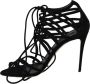 Dolce & Gabbana Elegante Zwarte Suède Gladiator Stiletto's Black Dames - Thumbnail 5