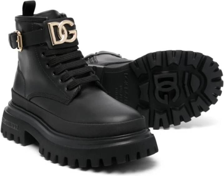 Dolce & Gabbana Enkellaarsjes voor meisjes Aw24 Black Dames