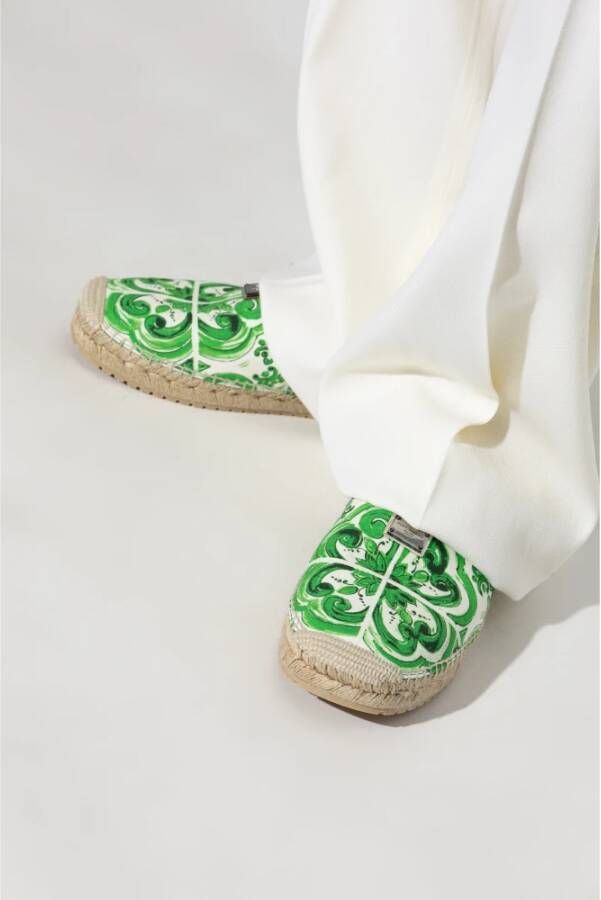 Dolce & Gabbana Espadrilles met print Green Heren