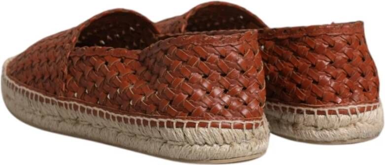 Dolce & Gabbana Espadrilles van Geweven Leer met Logodetails Brown Heren