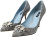 Dolce & Gabbana Exotisch Lederen Kristal Bellucci Hakken Blue Dames - Thumbnail 3