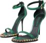 Dolce & Gabbana Exotische Groene Slangenhuid Sandalen met Kristallen Green Dames - Thumbnail 3