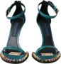 Dolce & Gabbana Exotische Kristalversierde Blauwe Sandalen Blue Dames - Thumbnail 2