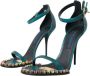 Dolce & Gabbana Exotische Kristalversierde Blauwe Sandalen Blue Dames - Thumbnail 3