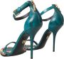 Dolce & Gabbana Exotische Kristalversierde Blauwe Sandalen Blue Dames - Thumbnail 4