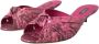 Dolce & Gabbana Exotische Leren Kitten Heels Sandalen Pink Dames - Thumbnail 12