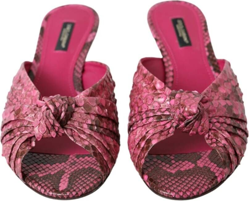 Dolce & Gabbana Exotische leren kittenhak sandalen Pink Dames