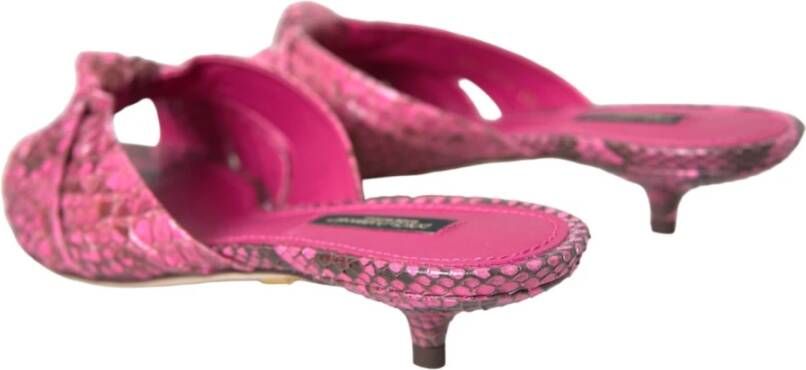 Dolce & Gabbana Exotische leren kittenhak sandalen Pink Dames