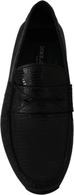 Dolce & Gabbana Exquise Loafers in Zwart Hagedissenleer Black Heren