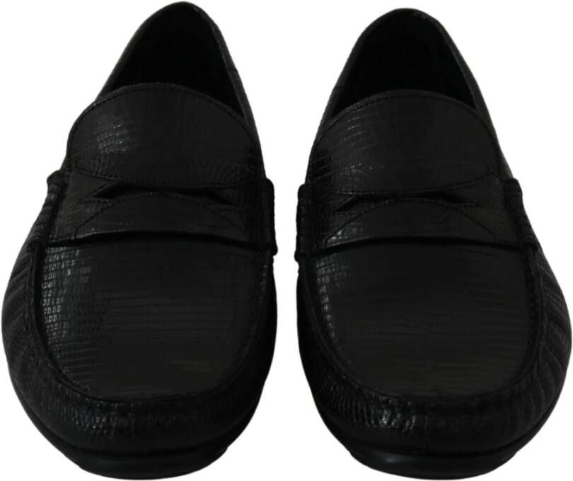 Dolce & Gabbana Exquise Loafers in Zwart Hagedissenleer Black Heren