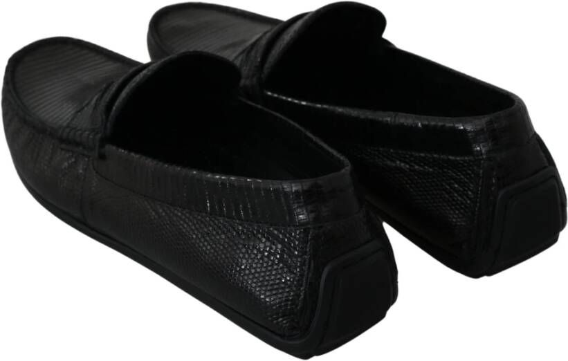 Dolce & Gabbana Exquise Loafers in Zwart Hagedissenleer Black Heren