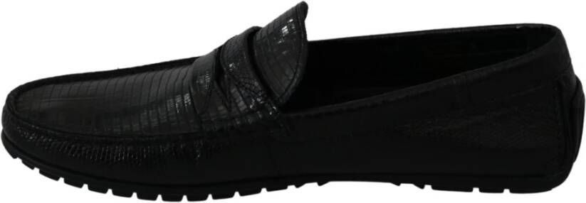 Dolce & Gabbana Exquise Loafers in Zwart Hagedissenleer Black Heren