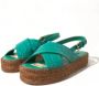 Dolce & Gabbana Groene Leren Plateau Sandalen Green Dames - Thumbnail 12