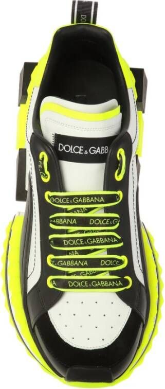 Dolce & Gabbana Fluorescerende Multicolor Hoge Zool Leren Sneakers Multicolor Heren