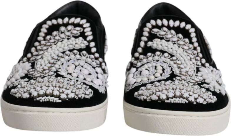 Dolce & Gabbana Fluwelen Instap Schoenen met Rubberen Zool Black Heren