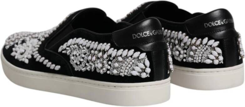 Dolce & Gabbana Fluwelen Instap Schoenen met Rubberen Zool Black Heren