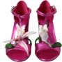 Dolce & Gabbana Met bloemen versierde leren sandalen met blokhak Pink Dames - Thumbnail 8