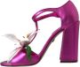 Dolce & Gabbana Met bloemen versierde leren sandalen met blokhak Pink Dames - Thumbnail 11