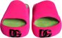 Dolce & Gabbana Fuchsia Groene Rubberen Slides Sandalen Pink Heren - Thumbnail 2