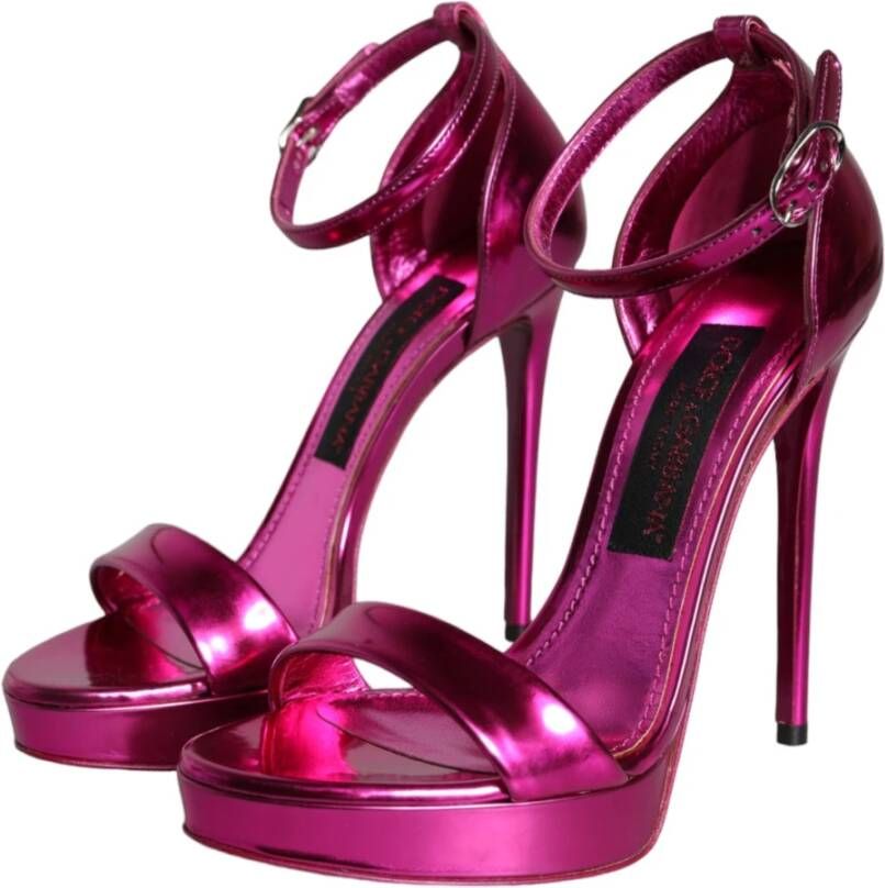 Dolce & Gabbana Fuchsia Keira Hakken Sandalen Purple Dames