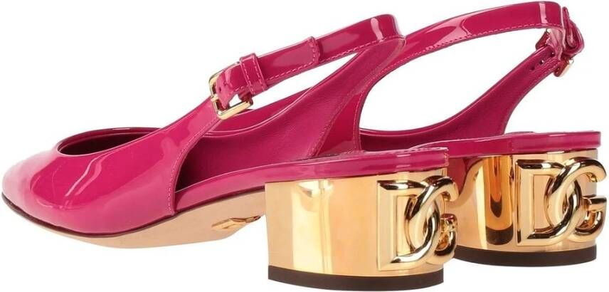 Dolce & Gabbana Fuchsia Leren Pumps met Band Pink Dames