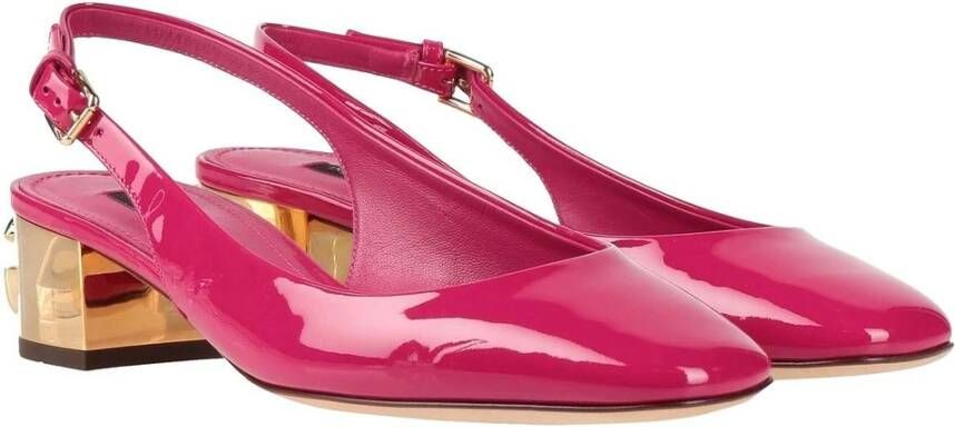 Dolce & Gabbana Fuchsia Leren Pumps met Band Pink Dames