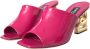 Dolce & Gabbana Fuchsia Logo Hak Sandalen Pink Dames - Thumbnail 2