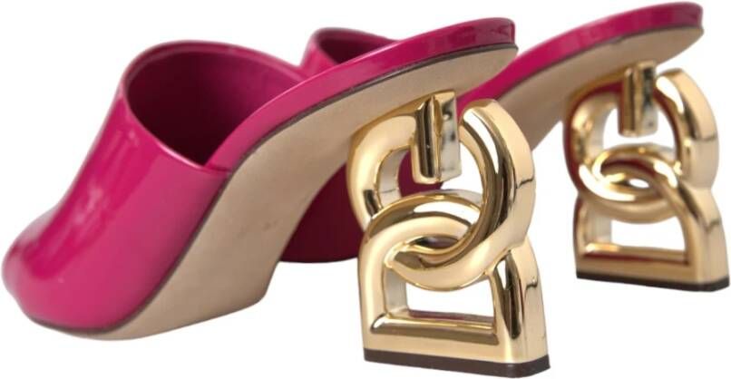 Dolce & Gabbana Fuchsia Logo Hak Sandalen Pink Dames