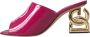 Dolce & Gabbana Fuchsia Logo Hak Sandalen Pink Dames - Thumbnail 4