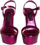 Dolce & Gabbana Fuchsia Platform Logo Sandalen met Gesp Pink Dames - Thumbnail 2