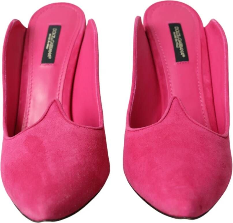 Dolce & Gabbana Fuchsia Suède Hakken Sandalen Pink Dames