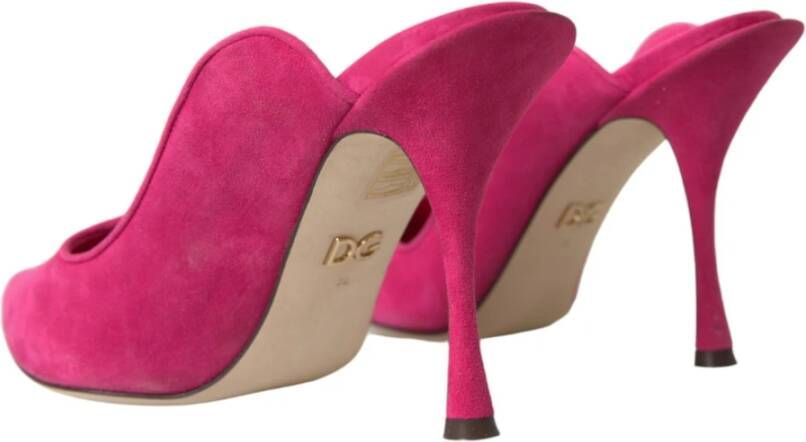 Dolce & Gabbana Fuchsia Suède Hakken Sandalen Pink Dames