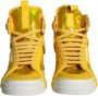 Dolce & Gabbana Geel Wit Leren High-Top Sneakers Yellow Dames - Thumbnail 13