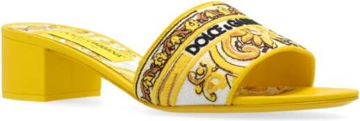 Dolce & Gabbana Gehakte pantoffels Karol Yellow Dames