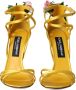 Dolce & Gabbana Gele Bloemen Satijnen Hak Sandalen Yellow Dames - Thumbnail 2