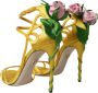 Dolce & Gabbana Gele Bloemen Satijnen Hak Sandalen Yellow Dames - Thumbnail 4